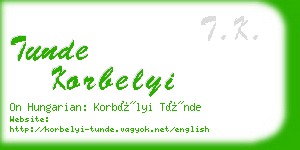 tunde korbelyi business card